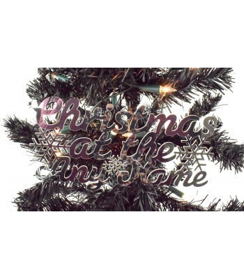Laser Cut Mirrored Acrylic Personalised 'Christmas At The...' Bold Script Font Sign with Snowflakes